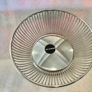 Alessi Round 18/10 Stainless Steel Basket Bowl 8" diameter Made in Italy